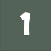 Icon of a white number one on a dark green background