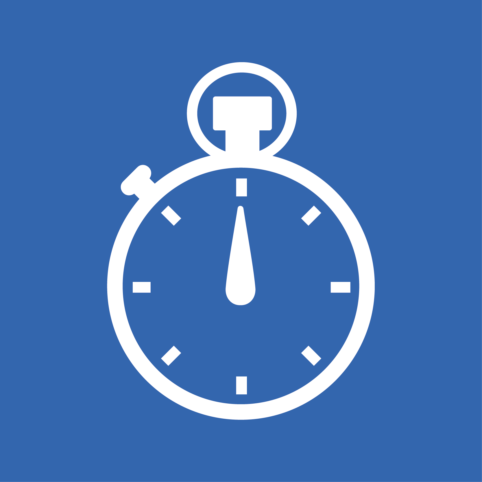 Planning, Productivity and Personal Effectiveness Blue square with a graphic of a stopwatch