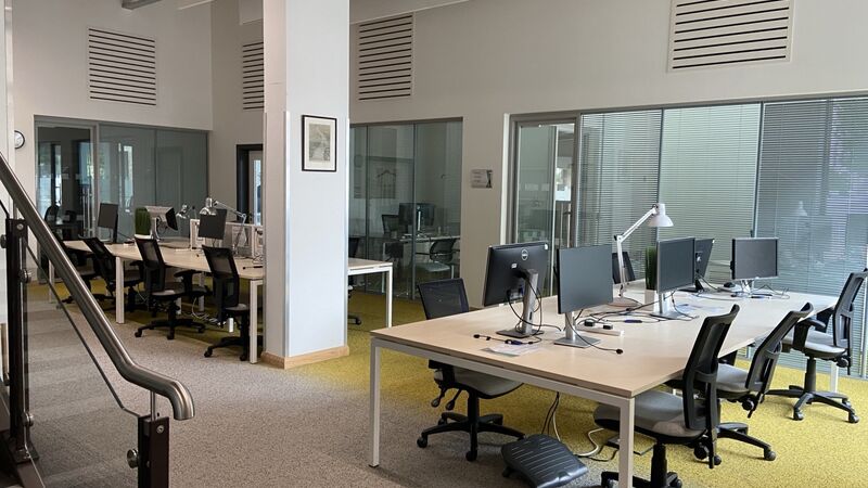 The hot desking area at Eddington
