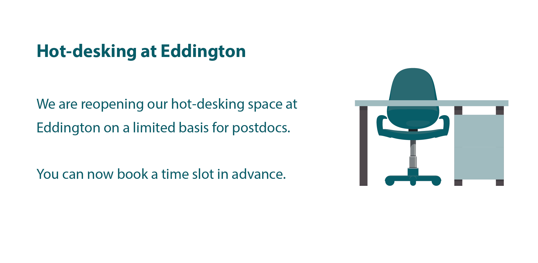 Hot-desking for postdocs now available at Eddington